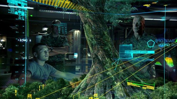 holographic display in command center