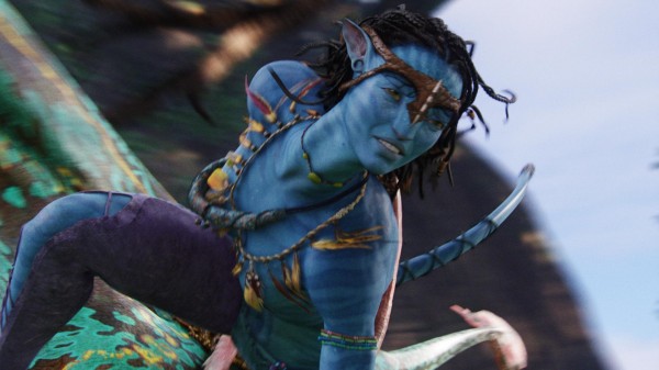 neytiri na'vi riding a banshee