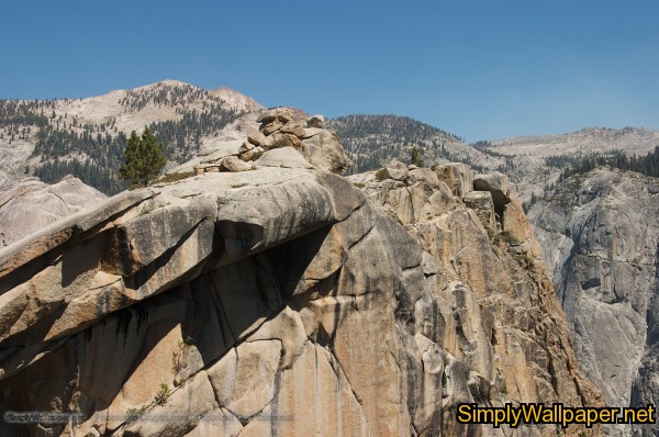 granite rock outcropping and mountains