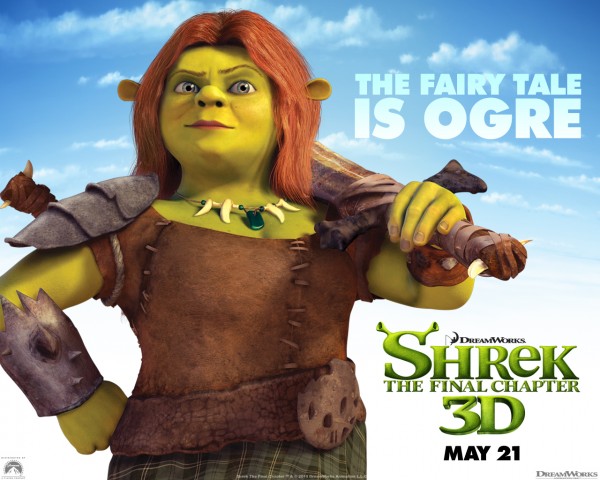 green ogre woman carrying a sword