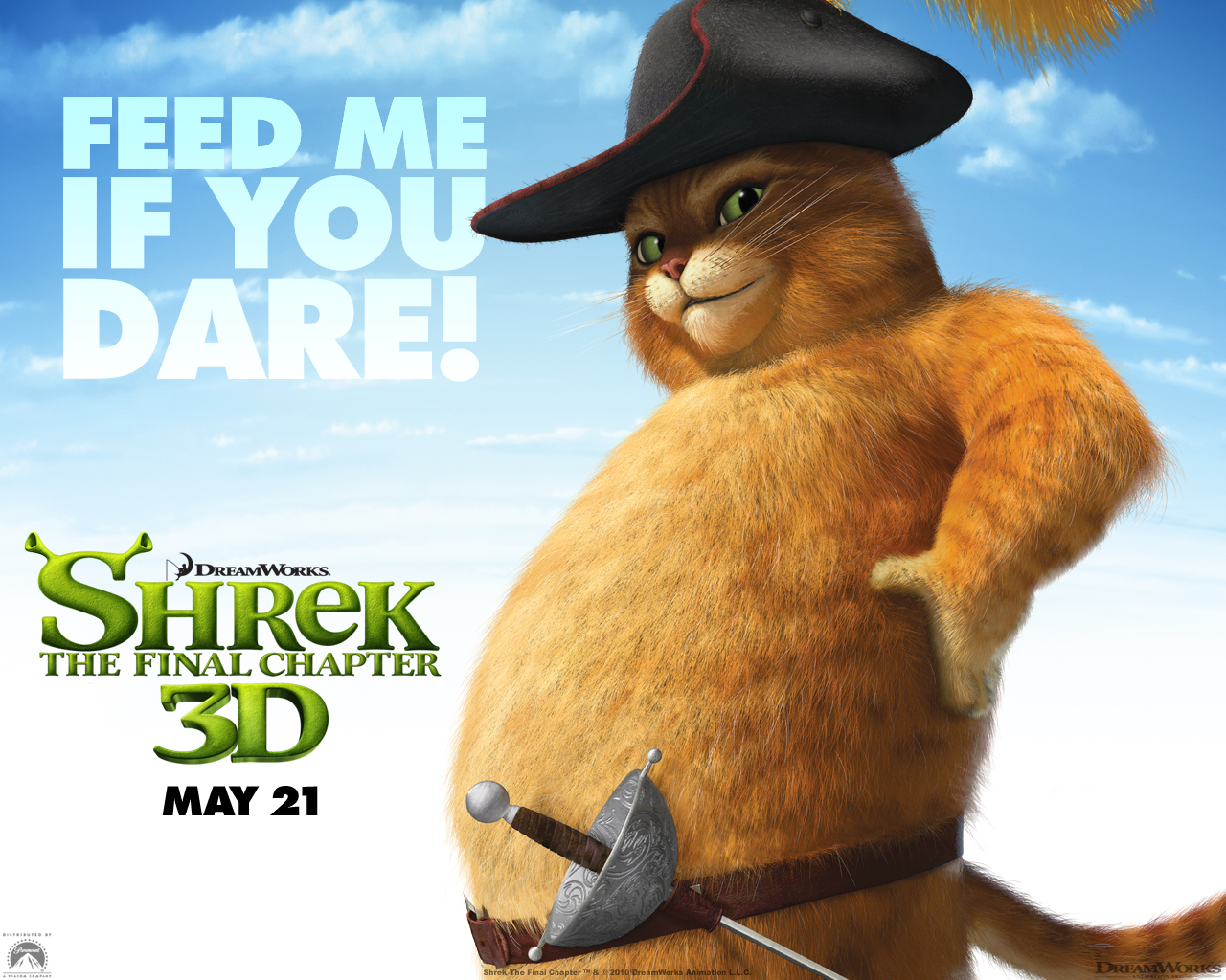 Puss in Boots from Shrek Forever After Desktop Wallpaper