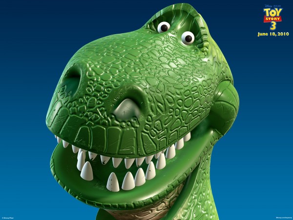 rex the smiling tyrannosaurus rex dinosaur from toy story