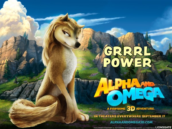 Kate the brown and white wolf from the movie Alpha & Omega