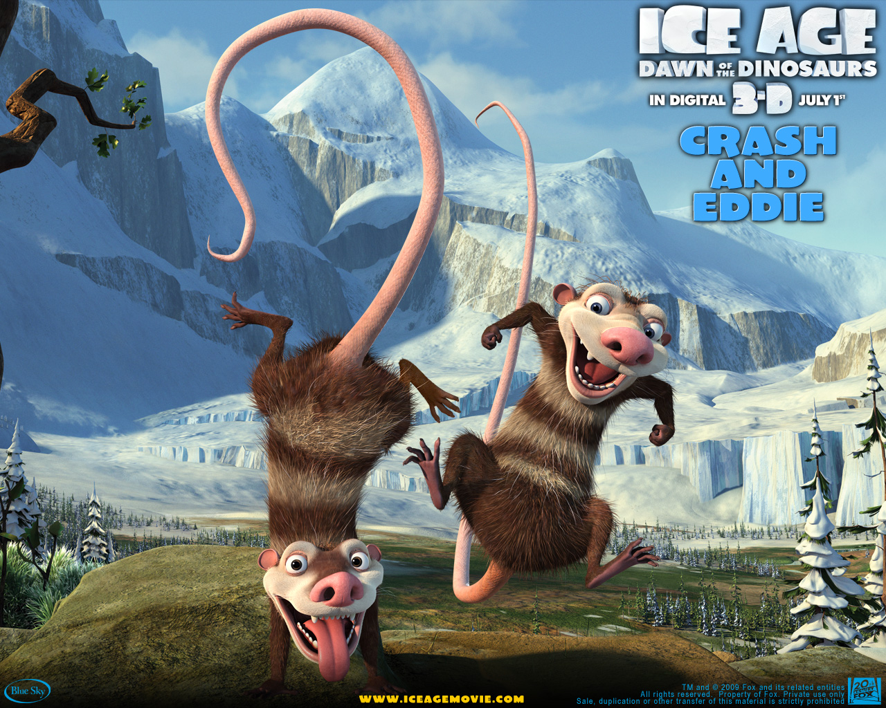 Crash and Eddie from Ice Age wallpaper - Click picture for high resolution 