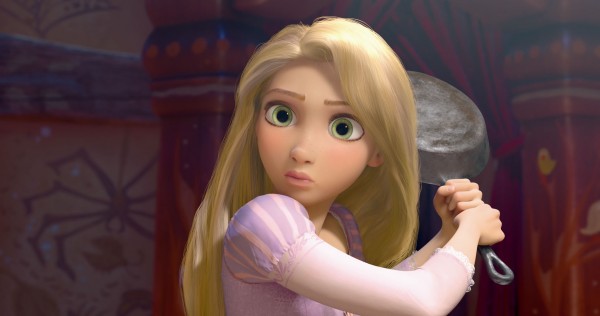 Rapunzel holding a pot from Disney's movie Tangled