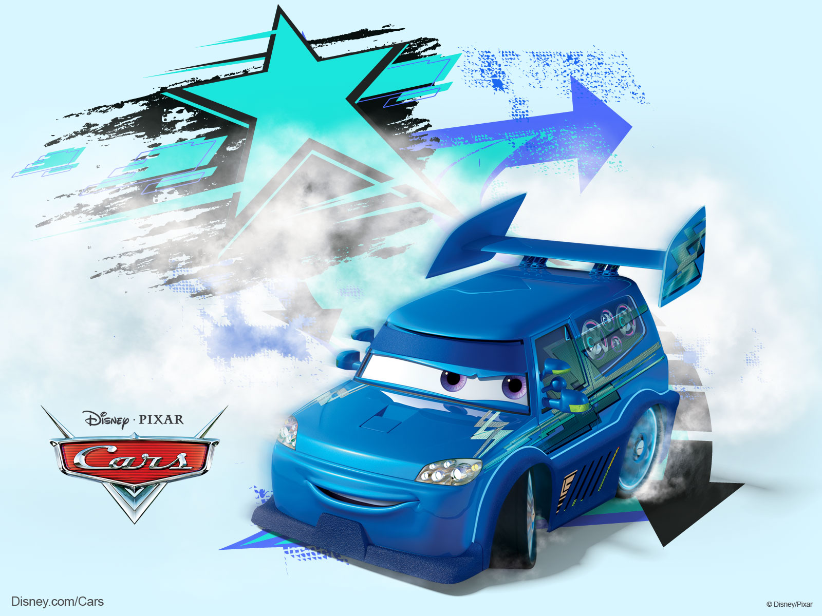 DJ the Custom Car from Pixar Cars Desktop Wallpaper