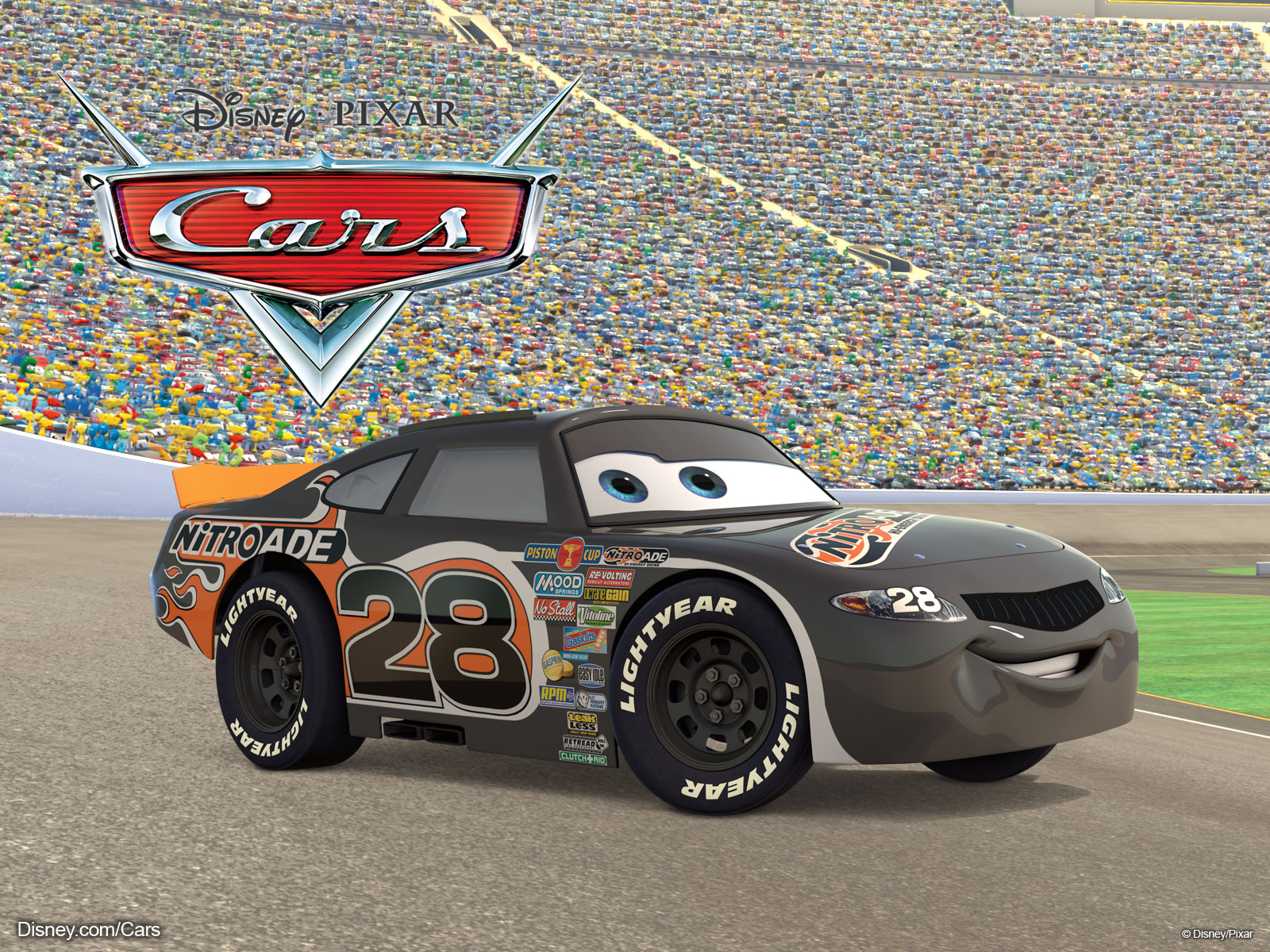 Aiken Axler Race Car from Pixar Cars Movie Desktop Wallpaper