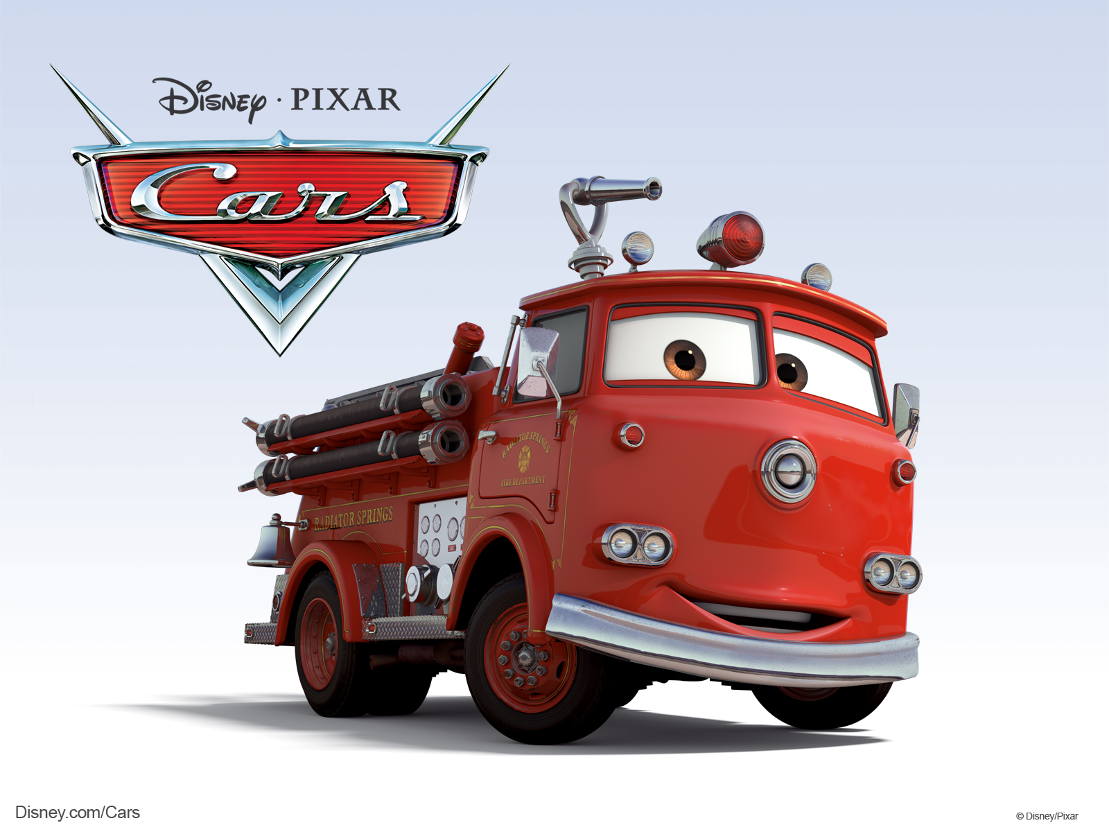 Red the Fire Engine Truck from Disney-Pixar Cars Movie Desktop Wallpaper
