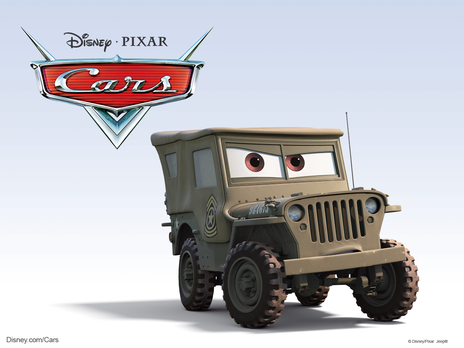 Disney pixar cars sarge jeep