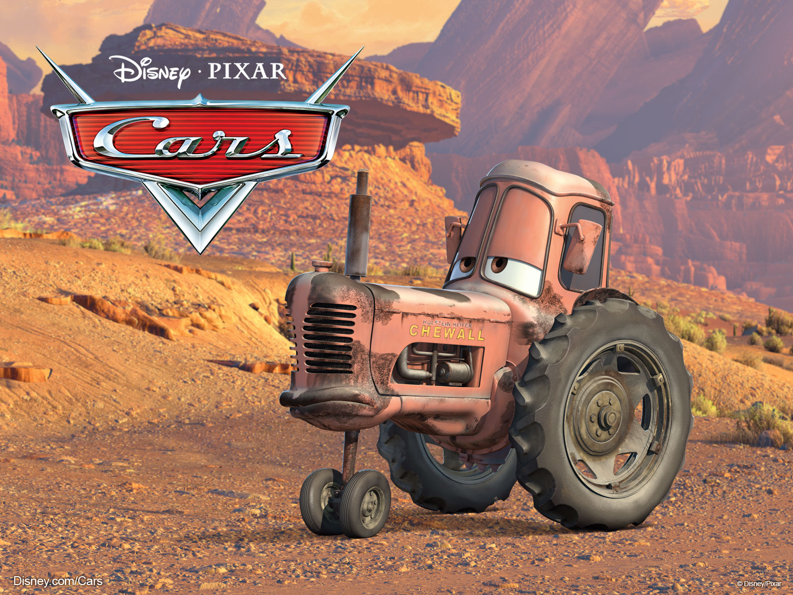 The Tractor From Pixar's Cars Movie Desktop Wallpaper