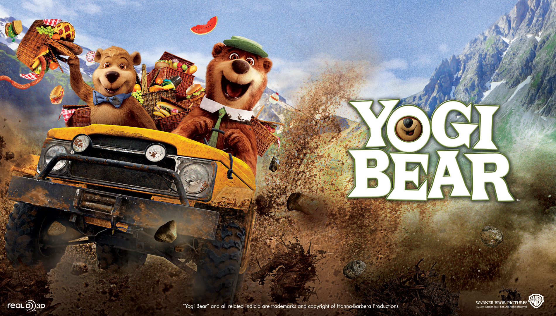 Yogi Bear and Boo Boo Jeep Escape Movie Desktop Wallpaper