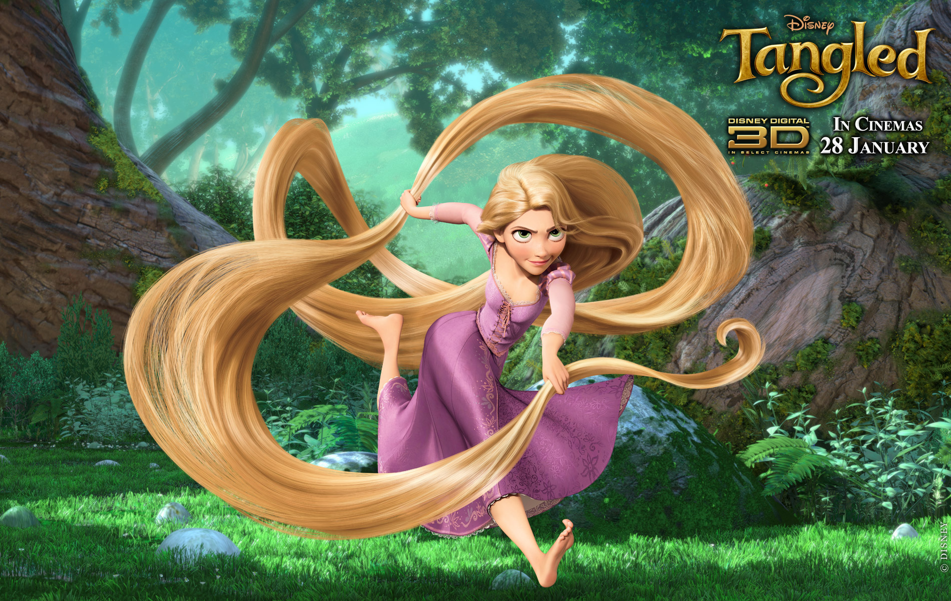 Rapunzel from Disney's Tangled Movie Desktop Wallpaper