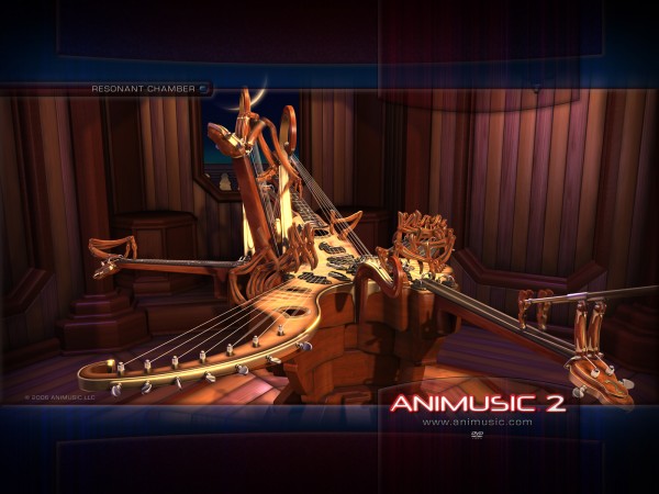 abstract virtual musical instruments CG animated in Animusic wallpaper