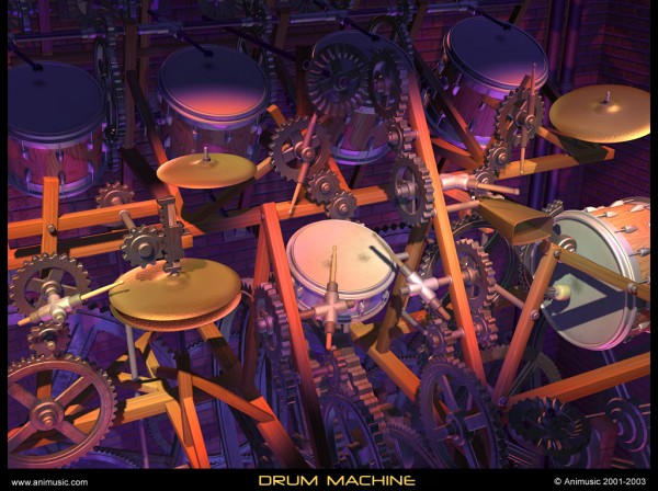 abstract virtual instrument CG rendered from Animusic wallpaper