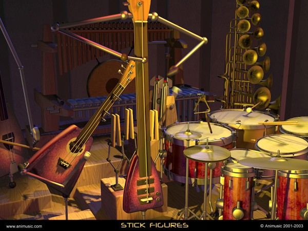 abstract virtual instrument CG rendered from Animusic wallpaper