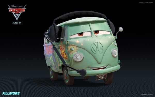 Fillmore the VW bus from Disney's Cars 2 CG animated movie wallpaper
