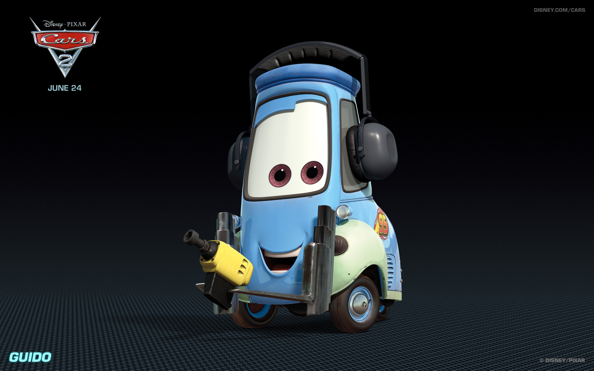 Guido the Forklift from Disney's Cars 2 HD Desktop Wallpaper