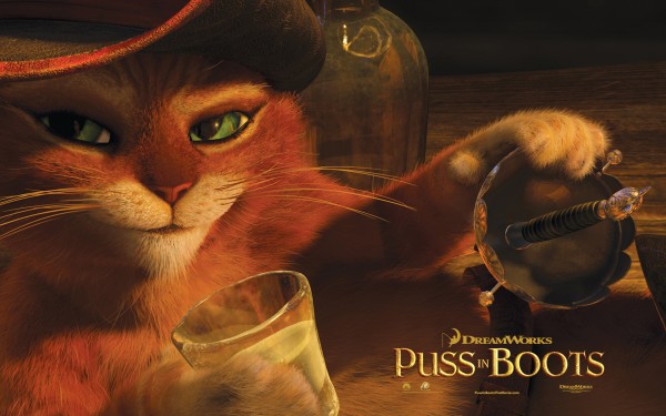 Puss in Boots cat from the Dreamworks animated movie wallpaper