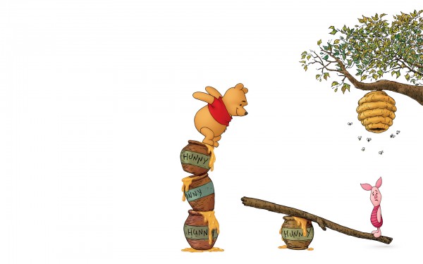 Pooh bear and piglet from Winnie the Pooh wallpaper