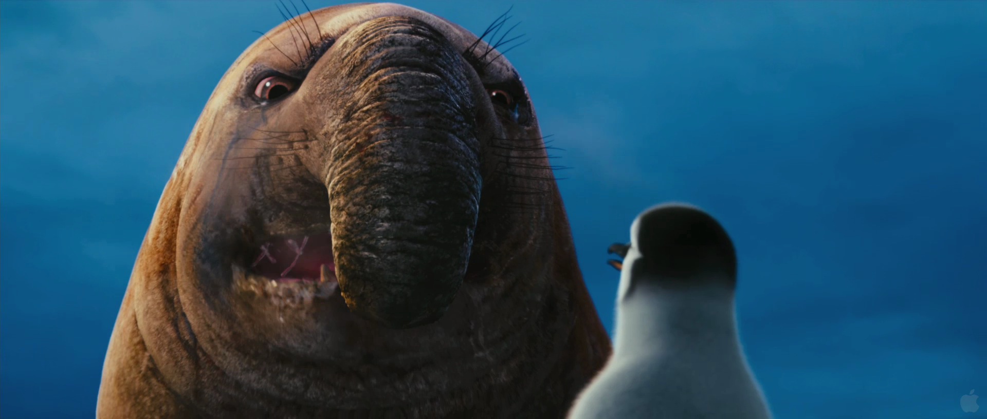 Mumble and the Elephant Seal in Happy Feet Two Desktop Wallpaper