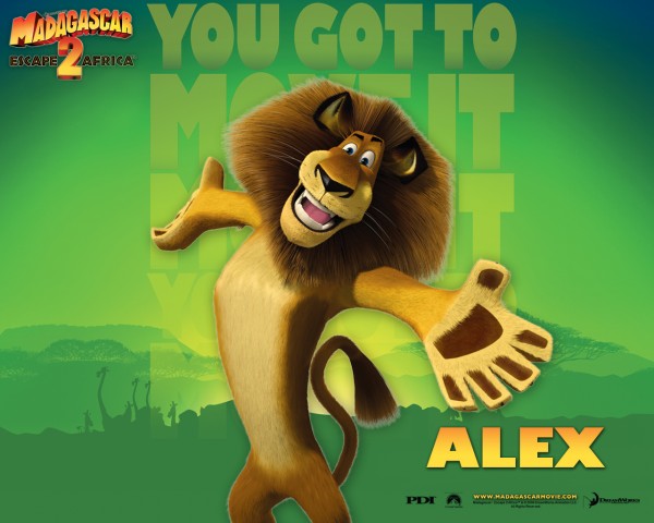 Alex the lion from the Madagascar CG animated movies wallpaper