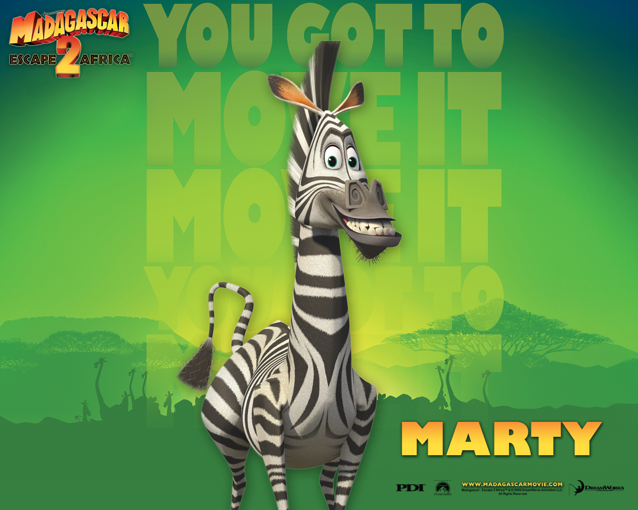 Madagascar's Marty the Zebra Desktop Wallpaper