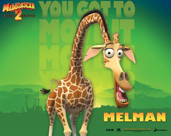 Melman the giraffe from Dreamworks Madagascar animated movies wallpaper