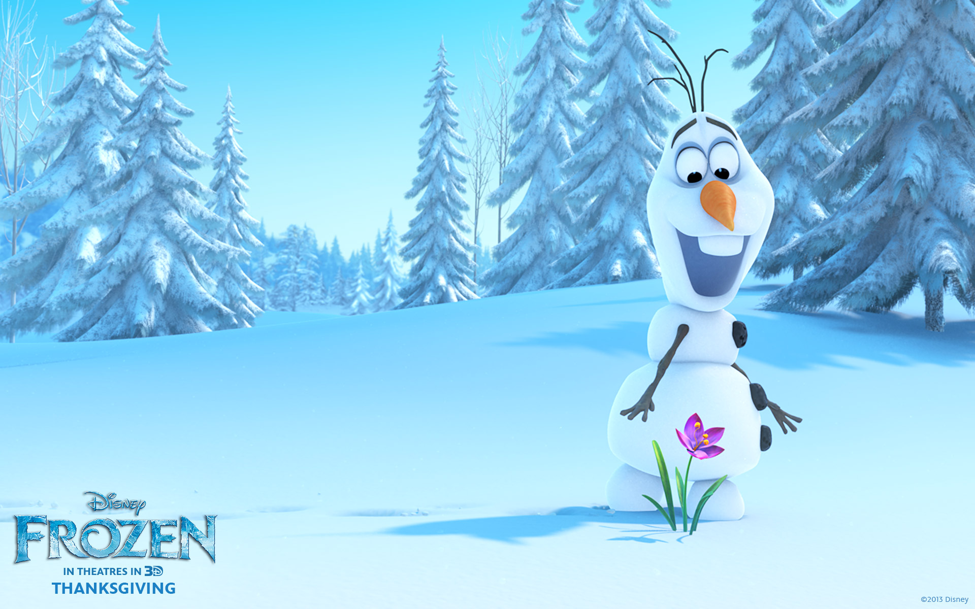 Olaf the Snowman from Disney's Frozen Desktop Wallpaper