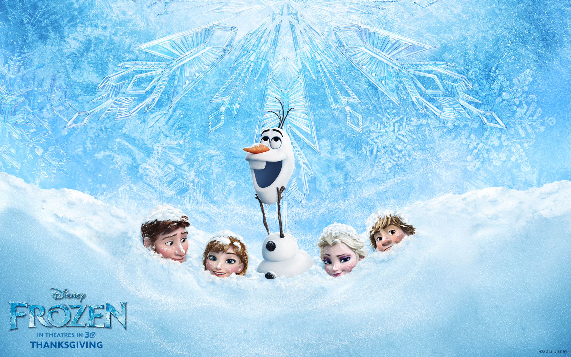 Main Cast Of Disneys Frozen Desktop Wallpaper