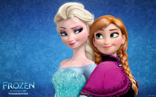 Elsa and Anna from Disney's movie Frozen wallpaper