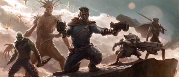 concept art of the main characters from Marvel's Guardians of the Galaxy