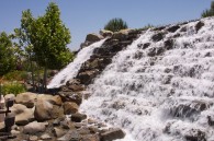 waterfall on a public fountain