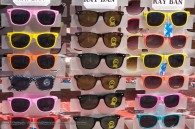 rack of sunglasses