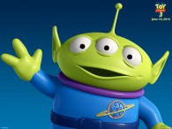 one of the little green men aliens from toy story