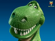 rex the smiling tyrannosaurus rex dinosaur from toy story