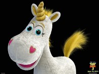 buttercup the plush white unicorn toy from toy story 3