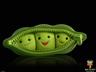 plush toy peas in a zippered pod from toy story 3