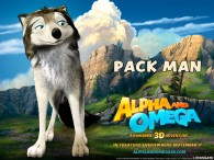 humphrey the white and gray on a scenic landscape from the movie Alpha & Omega