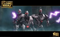 wallpaper image of the magnaguard fighting driods from the clone wars