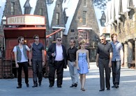 cast of Harry Potter in Hogsmeade