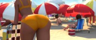 a view of woman's rear end on the beach in Rio