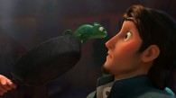 Pascal the chameleon from the Disney movie Tangled as he looks at Flynn