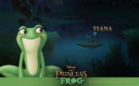 Tiana as a frog in the bayou from the Disney movie Princess and the Frog wallpaper
