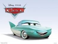 Flo the show car in the Disney Pixar movie Cars wallpaper