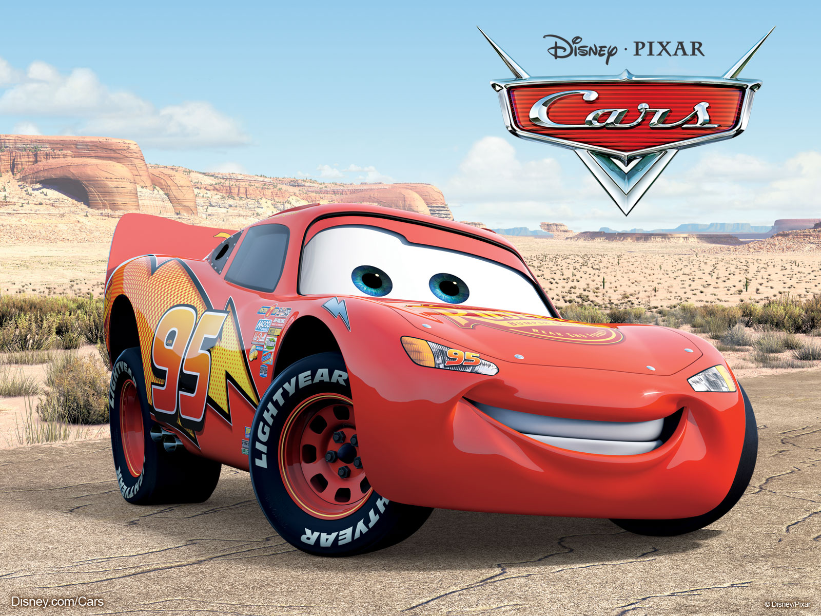 Lightning McQueen from Pixar’s Cars Movie Wallpaper.