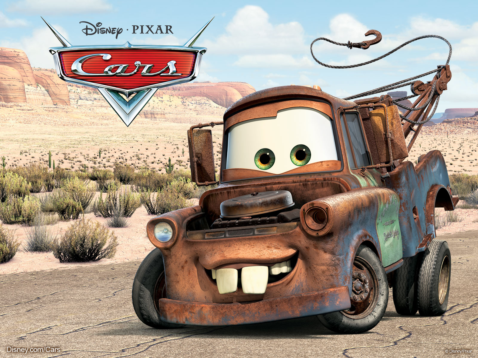Mater the Tow Truck from Pixar’s Cars Movie Wallpaper.