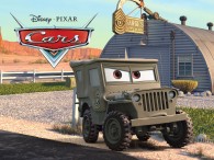 Sarge the army jeep from the Disney/Pixar CG animated movie Cars