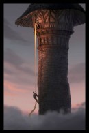 Flynn climbing Rapunzel's tower concept art from Disney's animated movie Tangled wallpaper picture