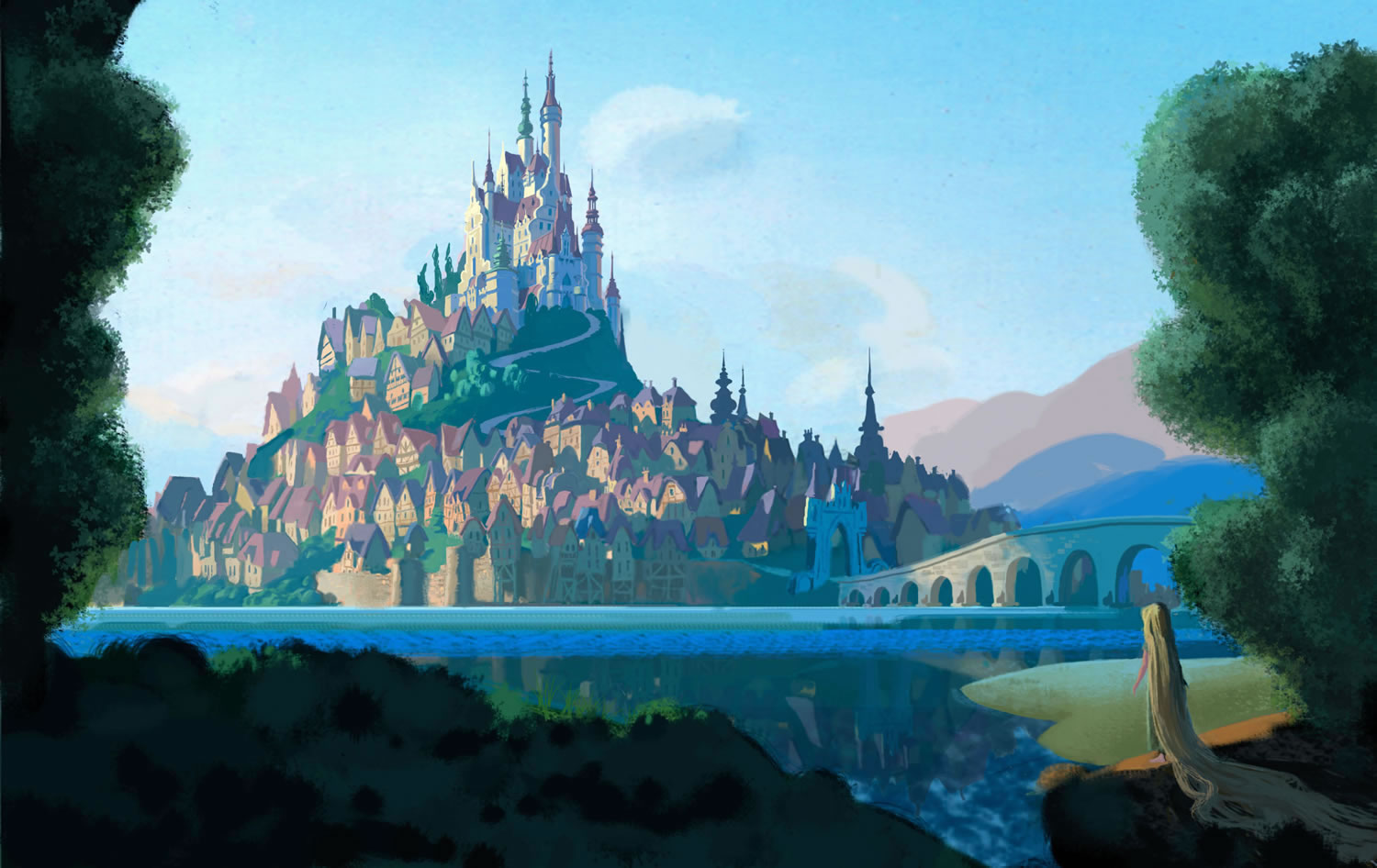 Rapunzel's Castle Concept Art from Disney's Tangled Desktop Wallpaper