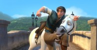 Flynn and Maximus the horse fighting from Disney animated movie Tangled wallpaper